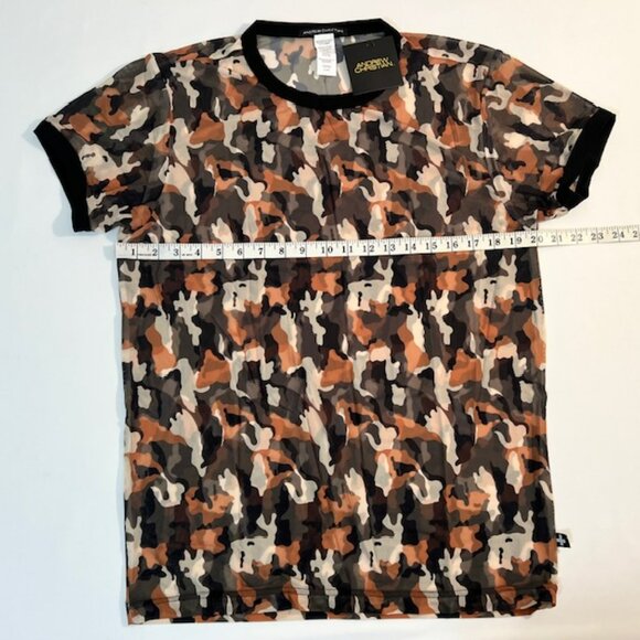 Andrew Christian - Size XL Athletic Sheer Camouflage T-Shirt Khaki Camo/Black - Picture 3 of 10